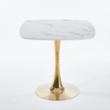 Square Tulip Modern MDF Metal Pedestal Dining Table - Omega Lifestyles