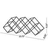 Modern Industrial Iron 7-Bottle Tabletop Wine Rack - Omega Lifestyles