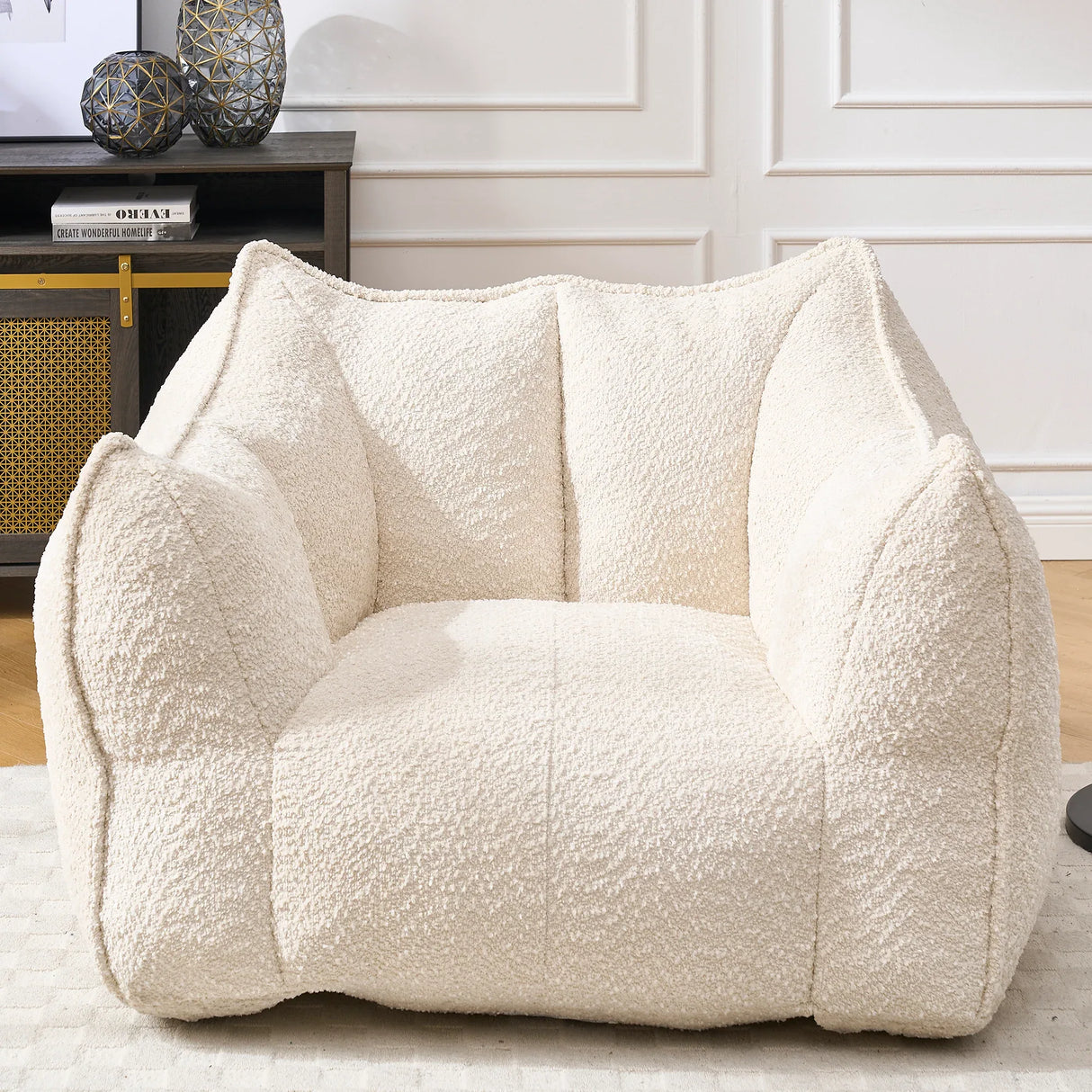 Chenille Bean Bag Chair With Resilient Foam - Omega Lifestyles