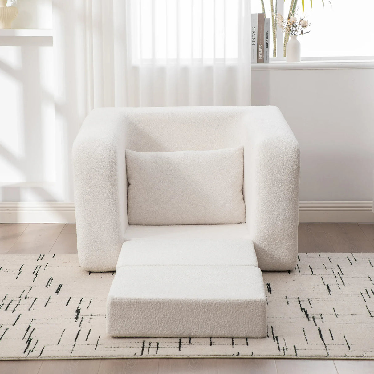 Convertible Chenille Sofa Bed With Folding Foam Cushion - Omega Lifestyles