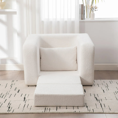 Convertible Chenille Sofa Bed With Folding Foam Cushion - Omega Lifestyles