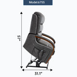 Power Lift Recliner Chair With Heat Massage and Wood Armrests - Omega Lifestyles