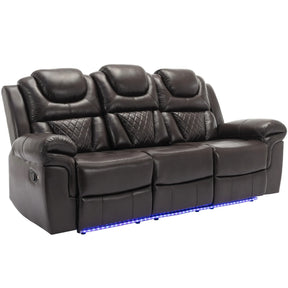 Manual Faux Leather Recliner Chair With LED Light Strip - Omega Lifestyles