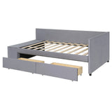 Twin Velvet Upholstered Platform Bed With Storage Drawers - Omega Lifestyles