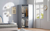 Polygon Corner Space-Saving Gray Particle Board Wardrobe - Omega Lifestyles