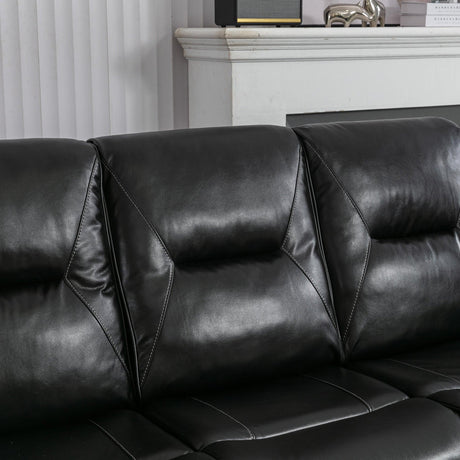 3-Seater Manual Recliner Chair Leather Gel With LED Lights - Omega Lifestyles