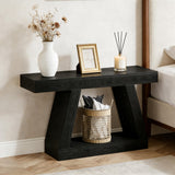 Rustic Wood Farmhouse Console Storage Accent Table