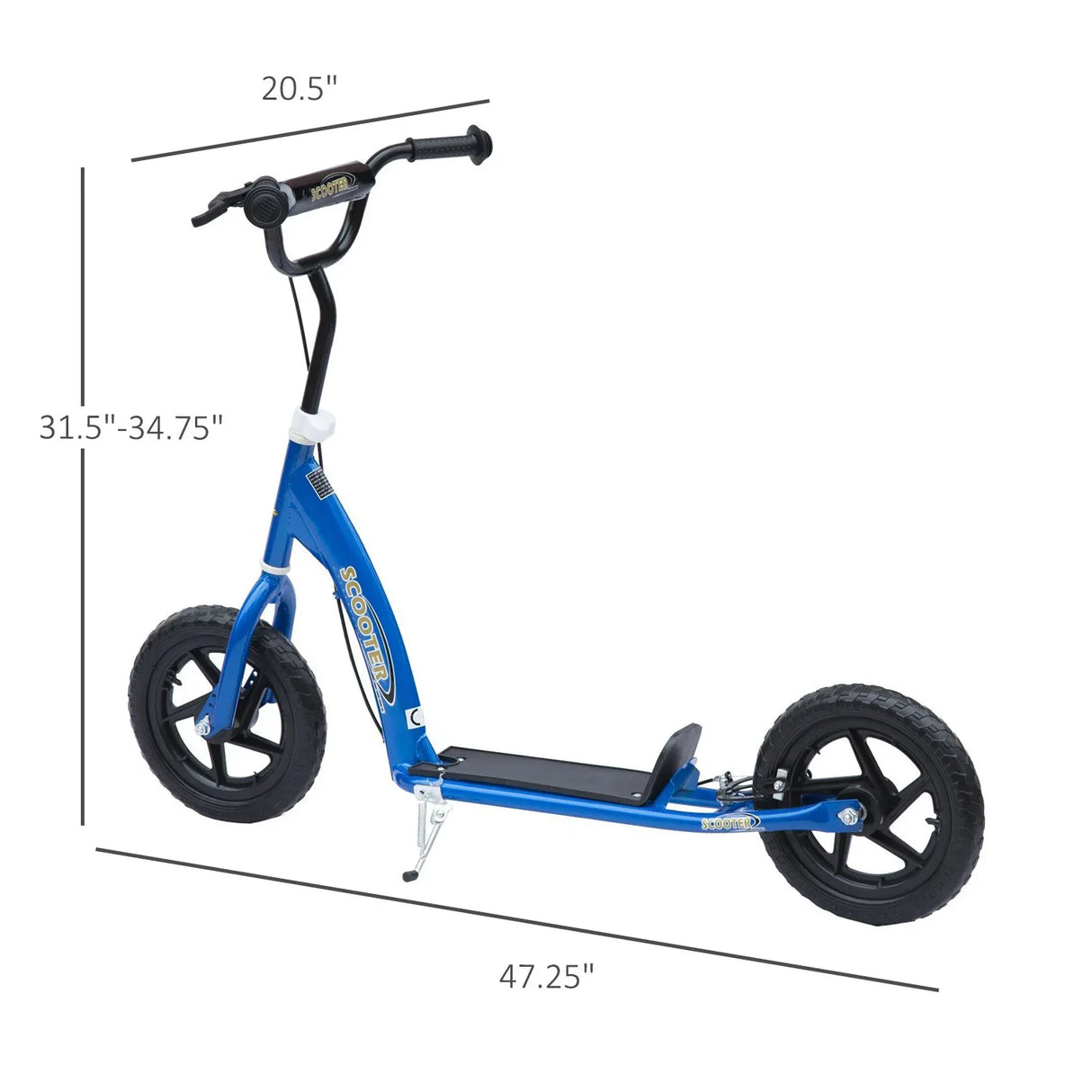Kids Adjustable Height Big Wheel Steel Kick Scooter - Omega Lifestyles