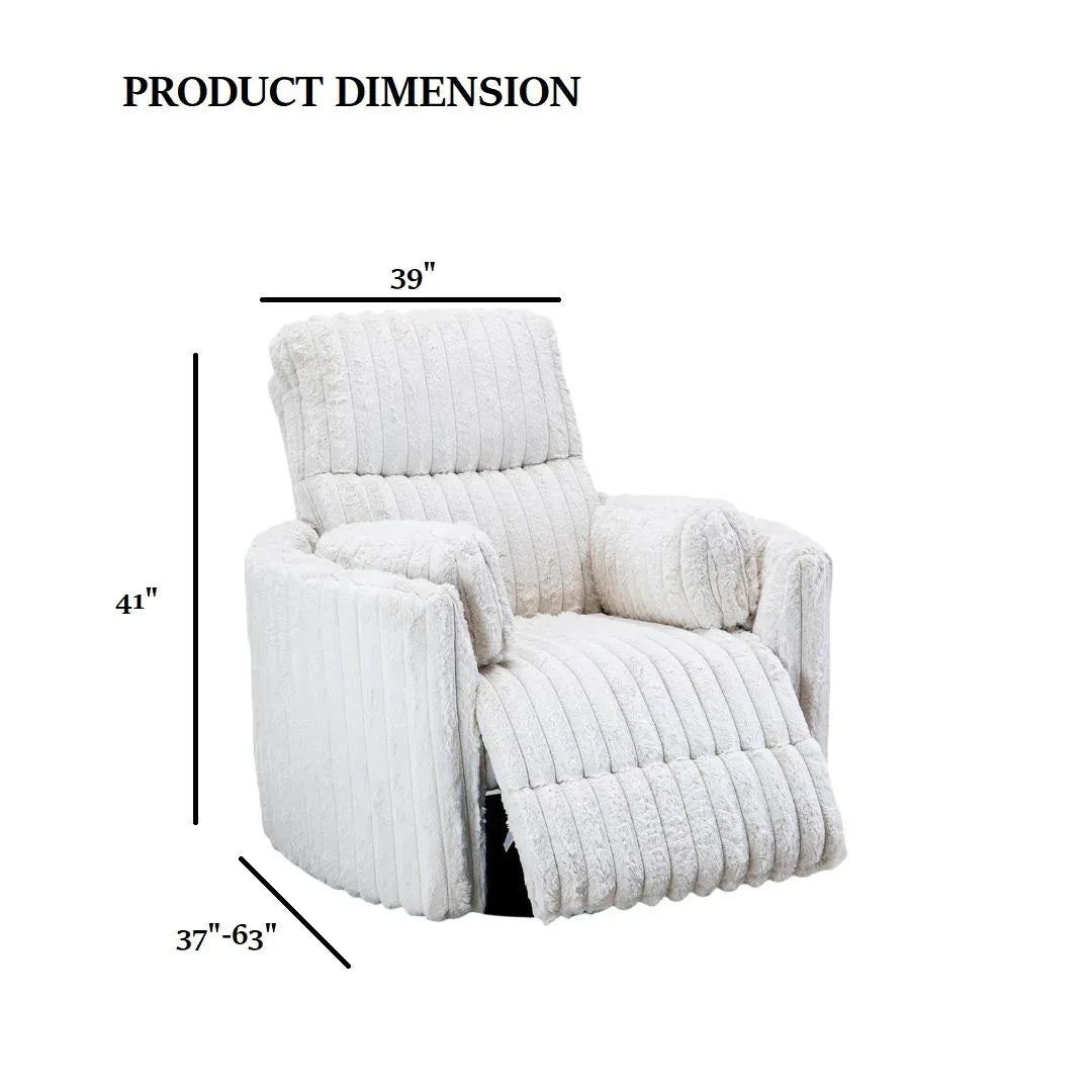 Contemporary White Power Recliner Swivel Glider Chair - Omega Lifestyles