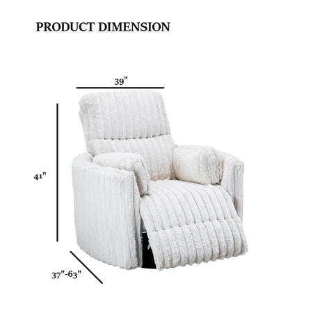 Contemporary White Power Recliner Swivel Glider Chair - Omega Lifestyles