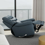 Swivel Glider Recliner With Manual Footrest Leather - Omega Lifestyles