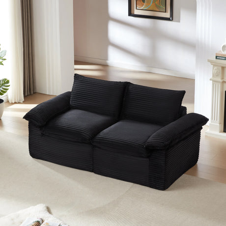 Modern Corduroy Foam Spring 2-Seat Cloud Sofa - Omega Lifestyles