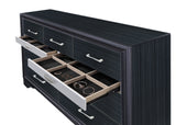 Black Synthetic Wood Modern Storage Dresser - Omega Lifestyles