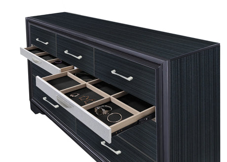 Black Synthetic Wood Modern Storage Dresser - Omega Lifestyles