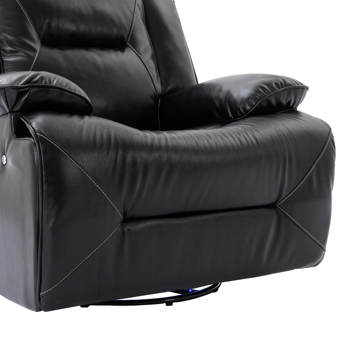 3-Seater Manual Recliner Chair Leather Gel With LED Lights - Omega Lifestyles