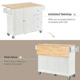 Rolling Mobile Kitchen Island With Solid Wood Top And Storage Cabinet - Omega Lifestyles