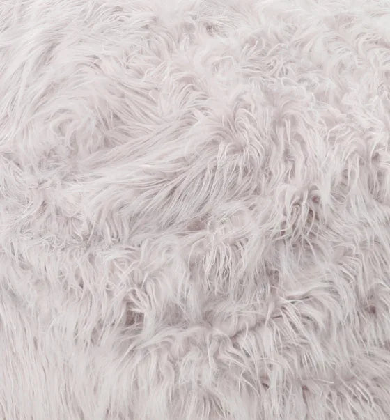 Rounded Lavender Faux Fur Foam Filled Bean Bag Chair - Omega Lifestyles