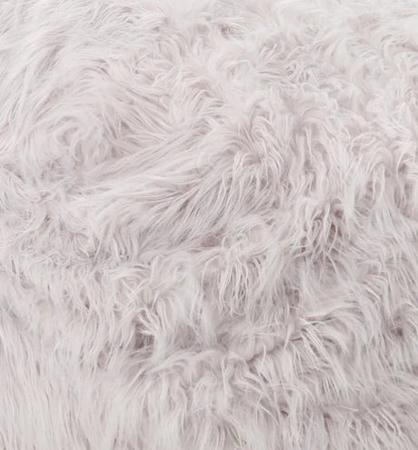 Rounded Lavender Faux Fur Foam Filled Bean Bag Chair - Omega Lifestyles