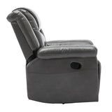 Grey Manual PU Upholstered Home Theater Recliner Chair Set - Omega Lifestyles