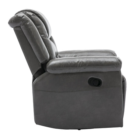 Grey Manual PU Upholstered Home Theater Recliner Chair Set - Omega Lifestyles
