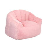 High Density Foam Pink Faux Fur Beanbag Chair - Omega Lifestyles