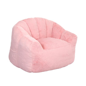 High Density Foam Pink Faux Fur Beanbag Chair - Omega Lifestyles