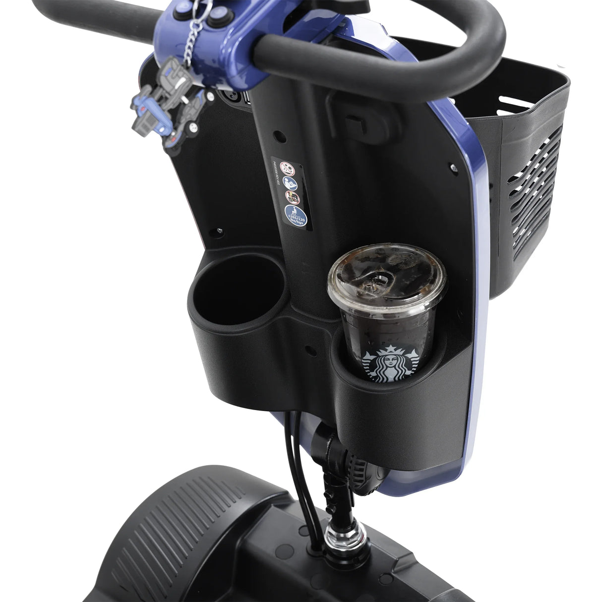 Outdoor Compact Blue 4-Wheel Mobility Scooter With USB Charger - Omega Lifestyles