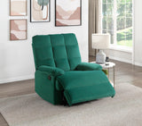 Green Velvet Recliner Chair With Pillowtop Arms