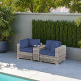 Outdoor Loveseat With Weather-Resistant HDPE Wicker Frame - Omega Lifestyles