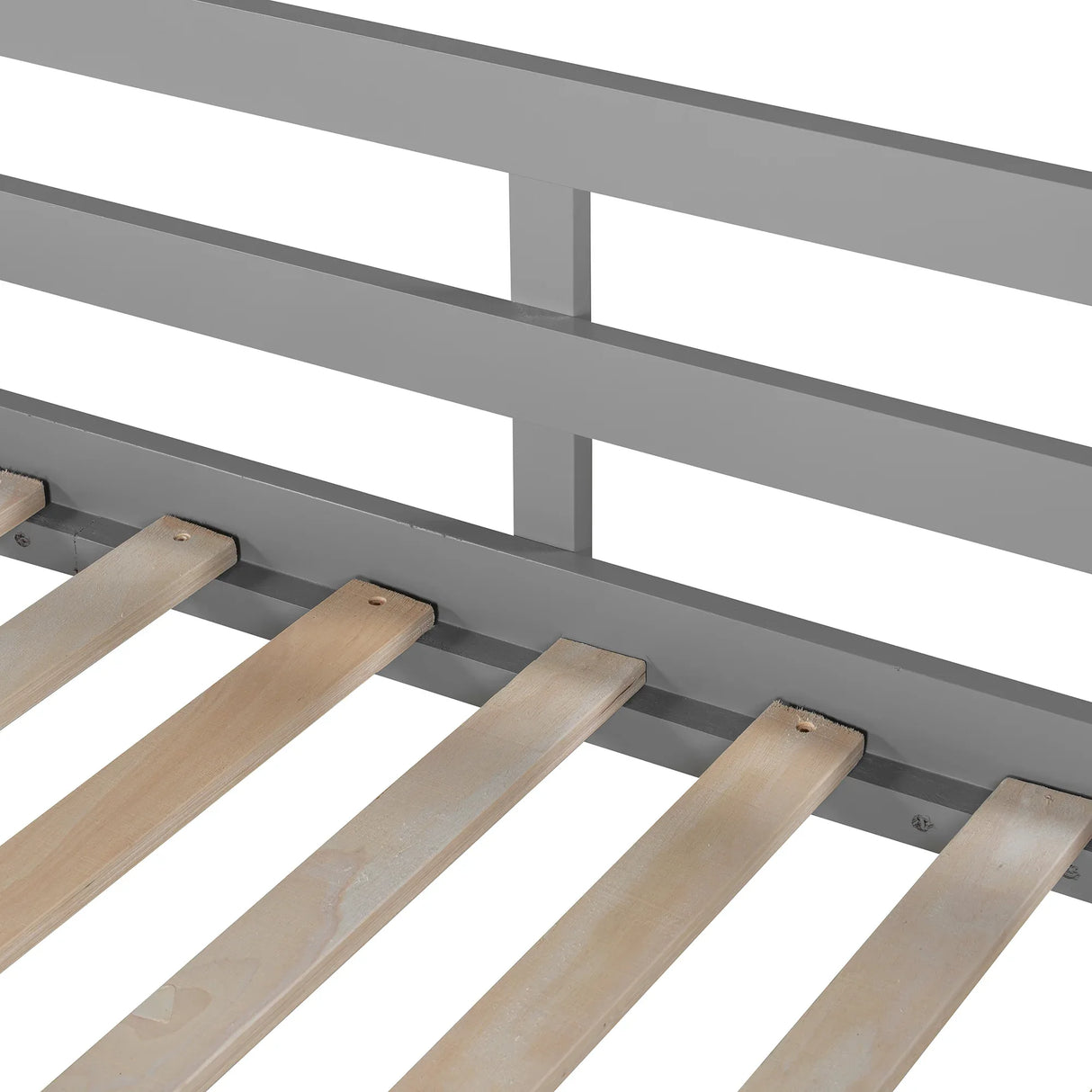 Solid Wood Twin Loft Bed With Ladder Gray - Omega Lifestyles