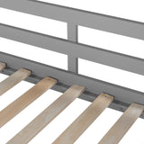 Solid Wood Twin Loft Bed With Ladder Gray - Omega Lifestyles