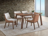 5-Piece Walnut Wood Dining Table And Side Chairs Set - Omega Lifestyles