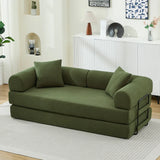 Corduroy 3-Seater Folding Sofa Bed With Pillows - Omega Lifestyles