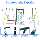 6-in-1 Steel Frame Kids Backyard Swing Set - Omega Lifestyles