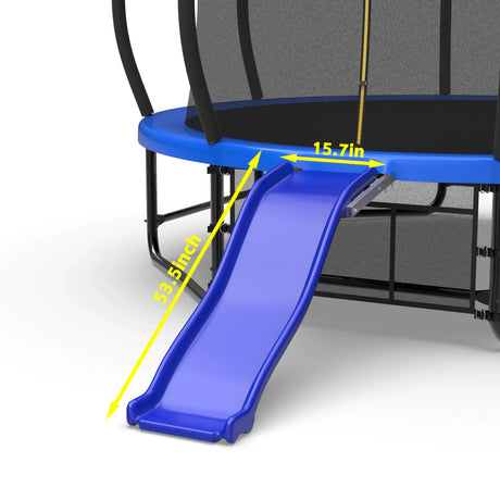 Blue Plastic Trampoline Slide Attachment For 8–16FT Trampolines - Omega Lifestyles