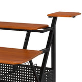 Cherry Finish Synthetic Wood Music Desk With Keyboard Tray - Omega Lifestyles