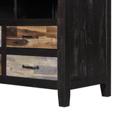 Retro Distressed Solid Wood TV Stand With Drawers - Omega Lifestyles