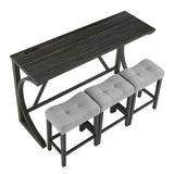 Industrial Bar Table And Chairs Set With Power Outlet - Omega Lifestyles