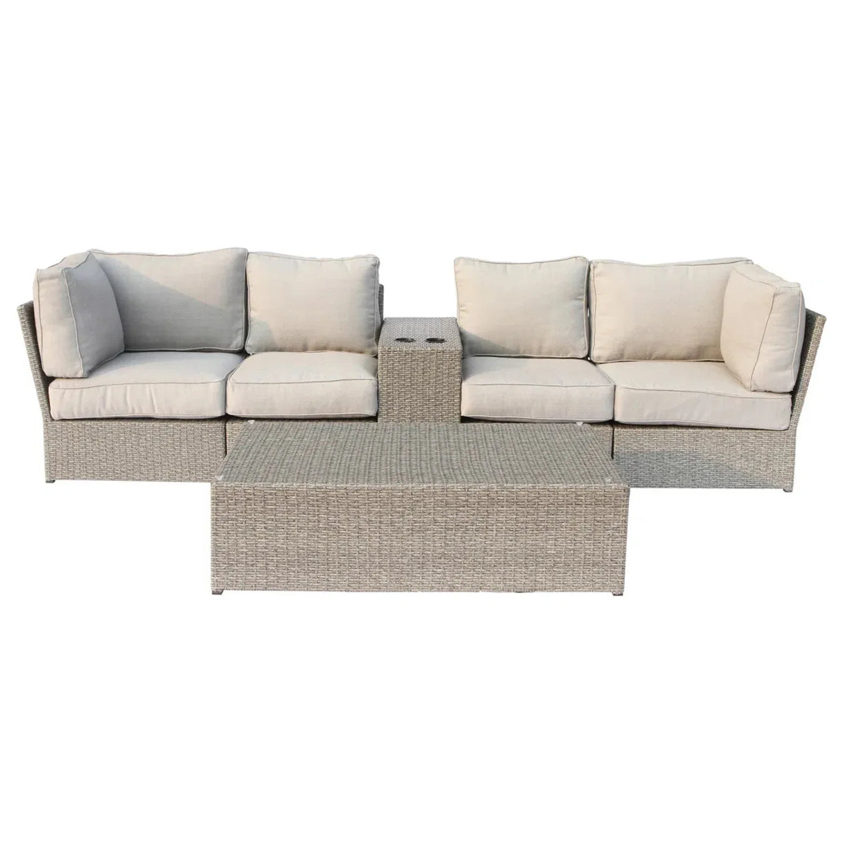 4-Seat Outdoor Weather-Resistant Wicker Conversation Set - Omega Lifestyles