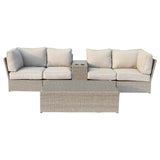 4-Seat Outdoor Weather-Resistant Wicker Conversation Set - Omega Lifestyles