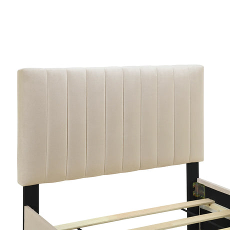 Twin Velvet Upholstered Platform Bed With Trundle - Omega Lifestyles