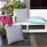 Outdoor Blue Weather-Resistant Polyester Accent Pillow 20x20 - Omega Lifestyles