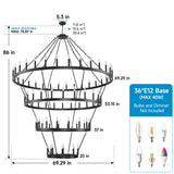 Farmhouse 70-Inch 60-Light Wagon Wheel Chandelier - Omega Lifestyles