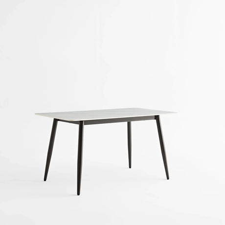 Modern Rectangular Ceramic Top Dining Table With Metal Base - Omega Lifestyles