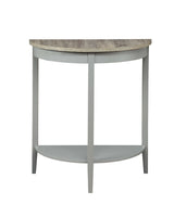 Natural Oak Gray Finish Half-Moon Console Table - Omega Lifestyles