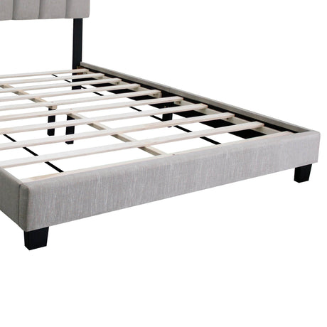 Adjustable Queen Upholstered Bed Frame With Linen Upholstery - Omega Lifestyles