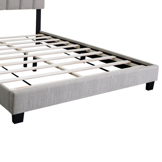 Adjustable Queen Upholstered Bed Frame With Linen Upholstery - Omega Lifestyles