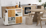 Engineered Wood Kitchen Island Cart With Spice Rack - Omega Lifestyles