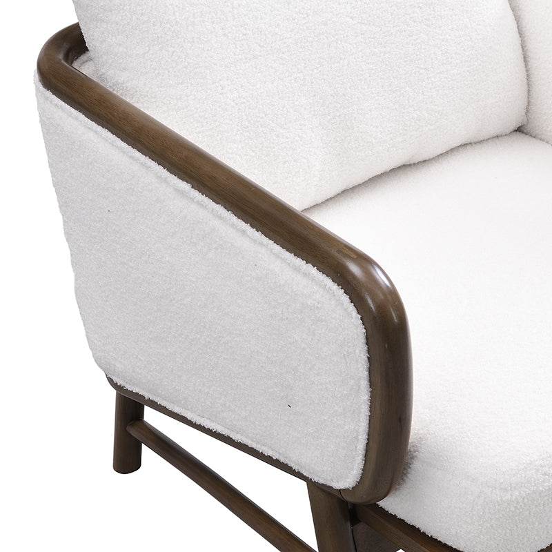 Set of 2 Sherpa Fabric Upholstered Accent Chairs - Omega Lifestyles