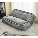 Medium-Soft Adjustable Loveseat Lazy Sofa With Chenille Upholstery - Omega Lifestyles